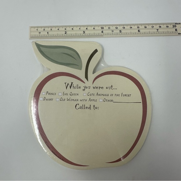 Hallmark Disney Happy Ever After Apple Note Memo Pad White Red Office Snow White - Picture 6 of 6